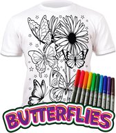 T-shirt Splat - Colorie encore et encore ton beau T-shirt - Papillons - jardin des papillons - 7-8 ans