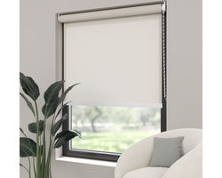 Dutchblinds Rolgordijn - lichtdoorlatend - Beige - 195x190cm - Raamdecoratie op maat