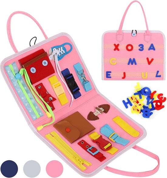 Busy Board pour Enfant, Jeux de Montessori Cadeau Fille 1 2 3 4