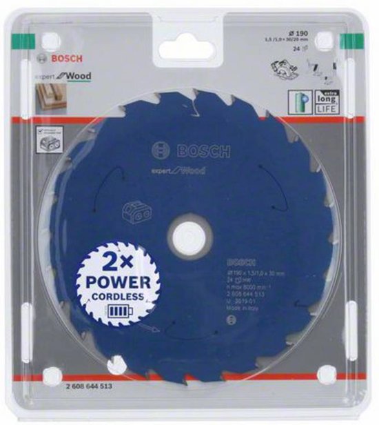 Bosch Accessories Bosch 2608644513 Cirkelzaagblad 190 x 30 mm Aantal