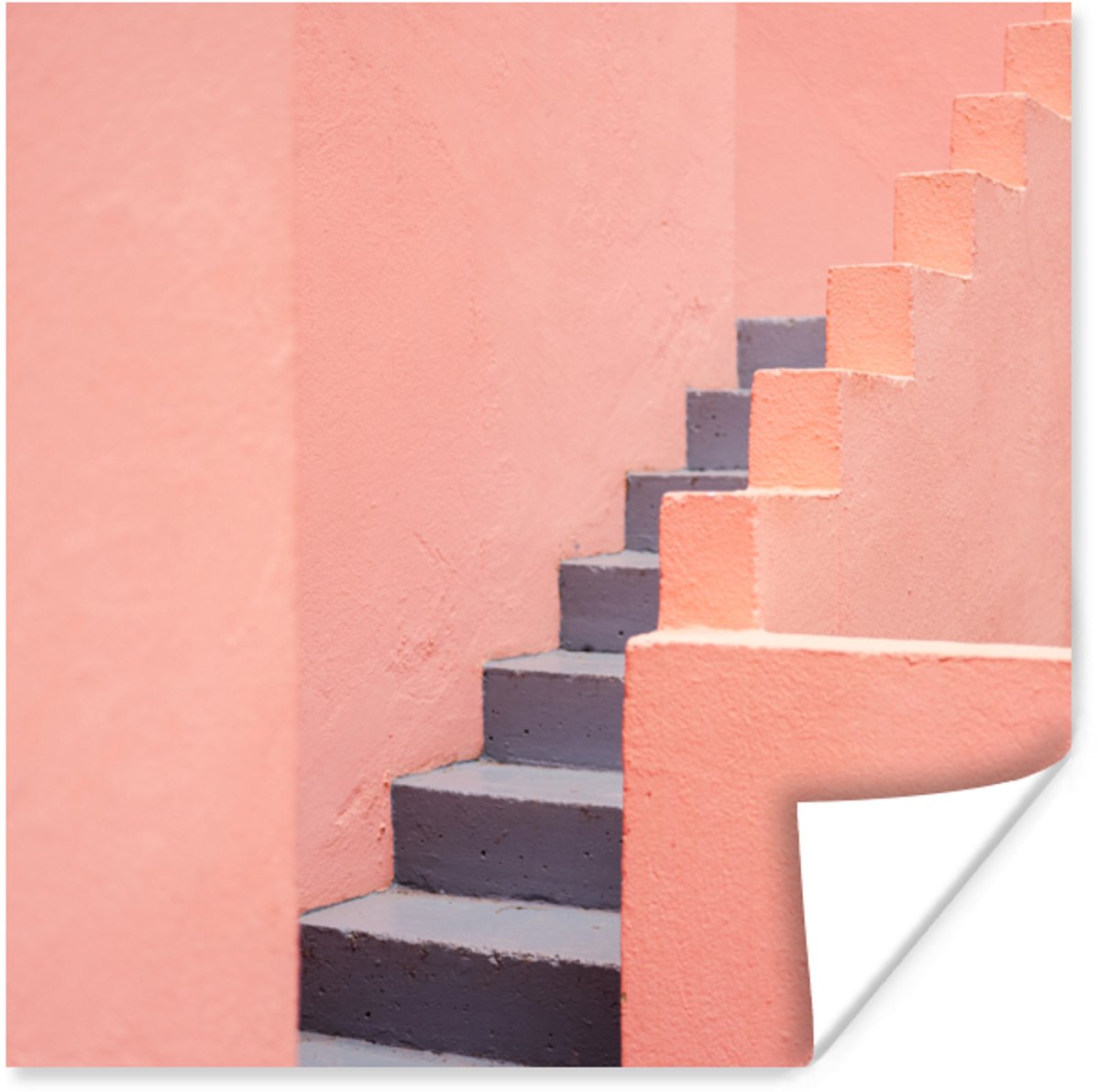 Poster Trap - Architectuur - Roze - Pastel - 75x75 cm