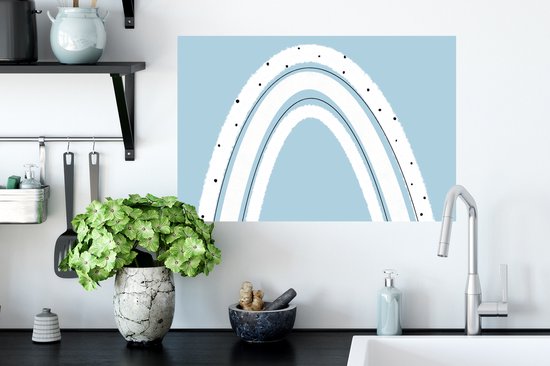 Muurstickers - Sticker Folie - Regenboog - Abstract - Pastel - 60x40 cm - Plakfolie - Muurstickers Kinderkamer - Zelfklevend Behang - Zelfklevend behangpapier - Stickerfolie