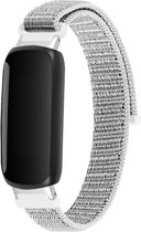 Nylon Smartwatch bandje - Geschikt voor Fitbit Inspire 3 nylon bandje - zeeschelp - Strap-it Horlogeband / Polsband / Armband
