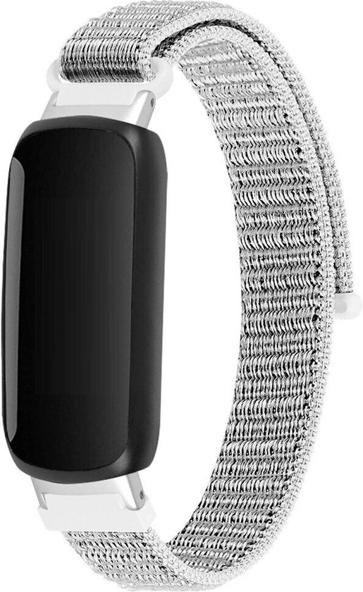 Nylon Smartwatch bandje - Geschikt voor Fitbit Inspire 3 nylon bandje - zeeschelp - Strap-it Horlogeband / Polsband / Armband