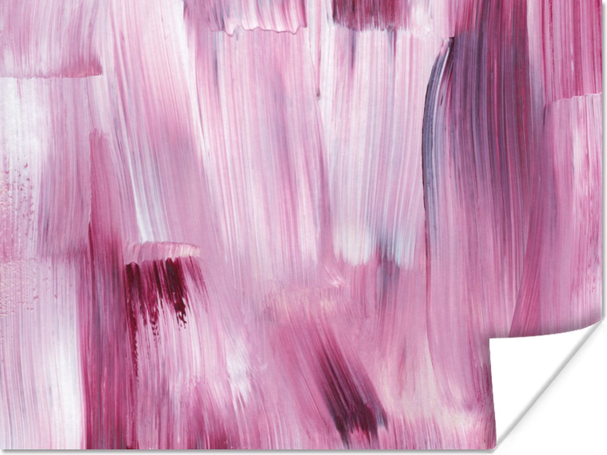 Poster Kleuren - Verf - Schilderij - Roze - 80x60 cm