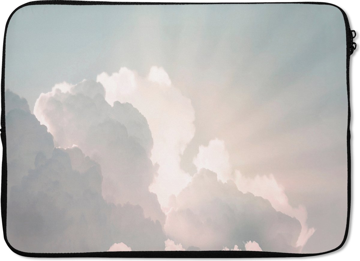 Laptophoes 13 inch - Lucht - Wolken - Zon - Natuur - Laptop sleeve - Binnenmaat 32x22,5 cm - Zwarte achterkant