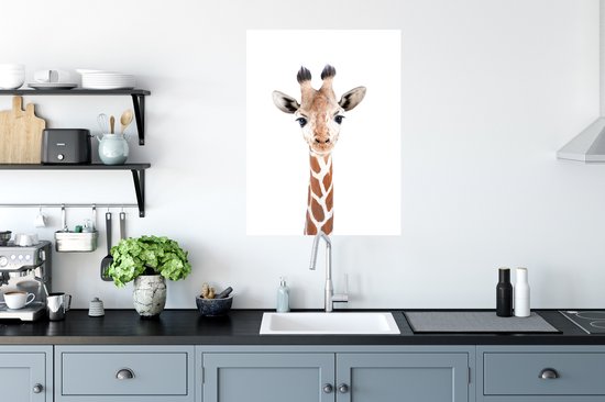 Stickers muraux - Film autocollant - Girafe - Animaux - Nature - Portrait - 60x80 cm - Film adhésif - Stickers muraux Chambre d'enfant - Papier peint autocollant - Papier peint autocollant - Film autocollant