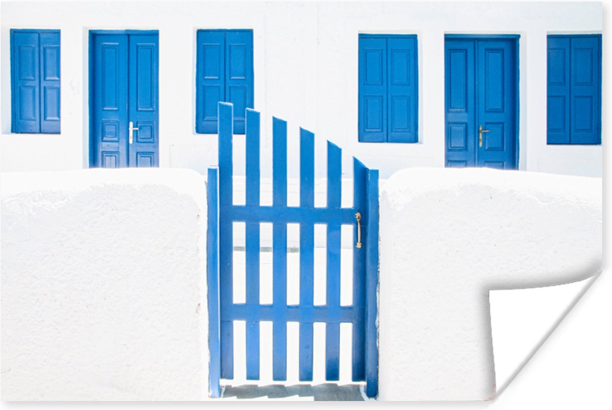 Architectuur - Hek - Wit - Blauw - Deuren