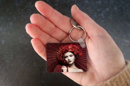 Porte-clés - Femme - Rouge - Portrait - Parapluie - Cadeaux à distribuer - Plastique