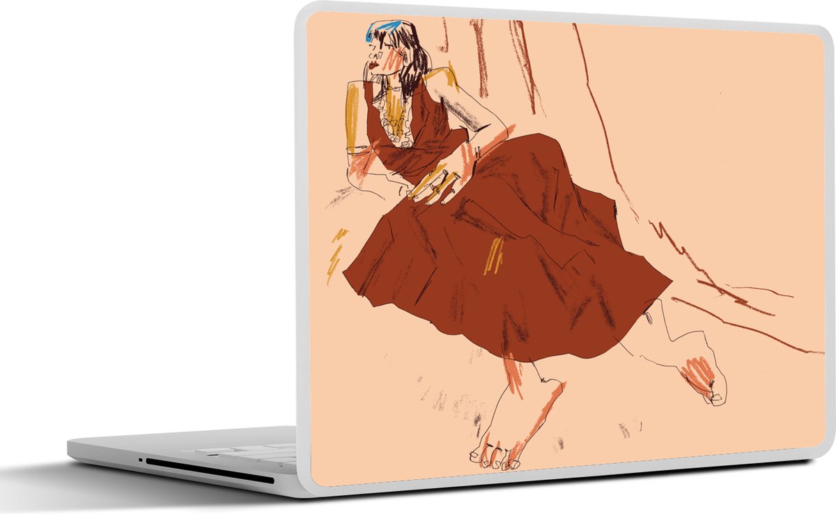 Laptop sticker - 12.3 inch - Vrouw - Abstract - Portret - Kunst - 30x22cm - Laptopstickers - Laptop skin - Cover