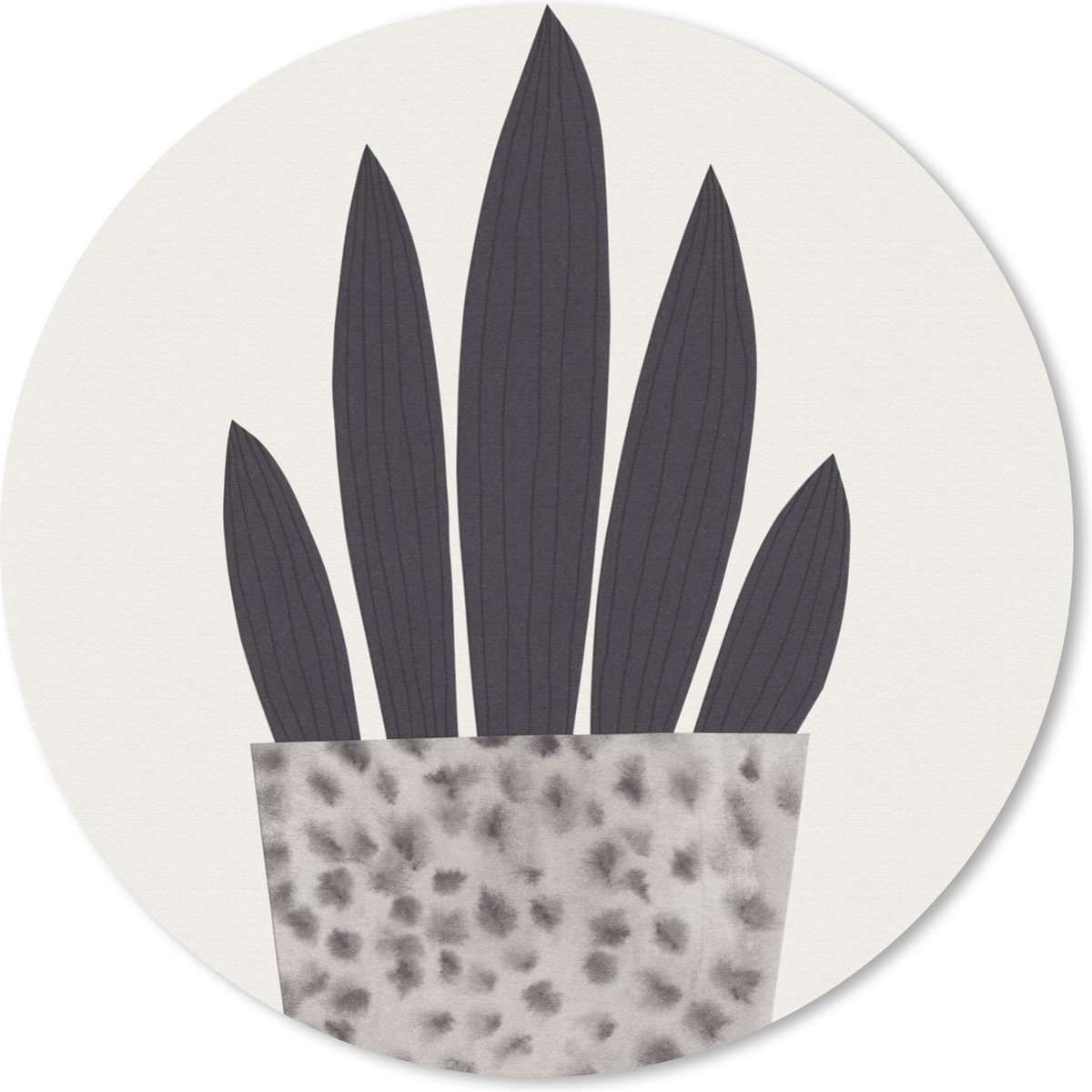 Muismat rond 40x40 cm - Mousepad Planten - Vaas - Pastel - Bloemen - Ronde muismatten