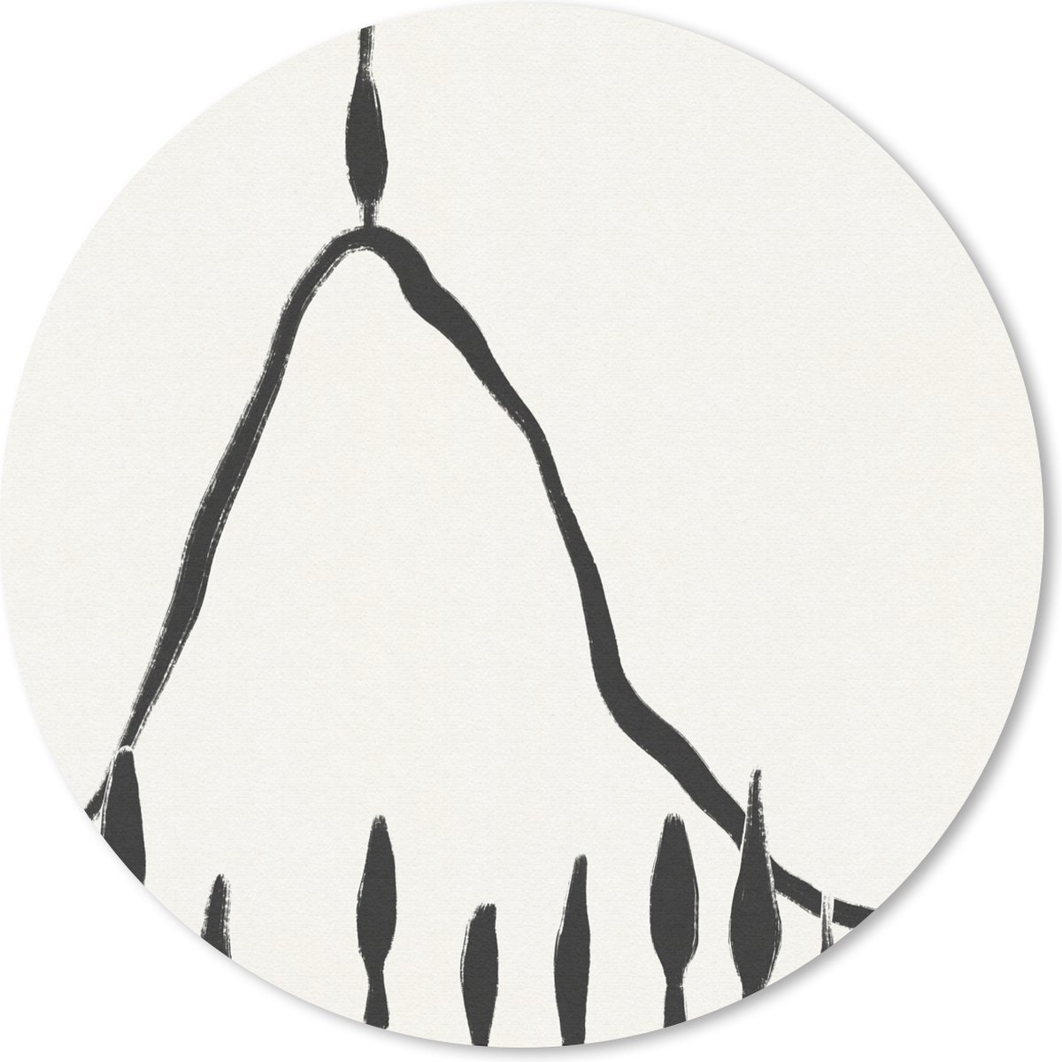 Muismat rond 30x30 cm - Mousepad Abstract - Zwart - Wit - Landschap - Ronde muismatten