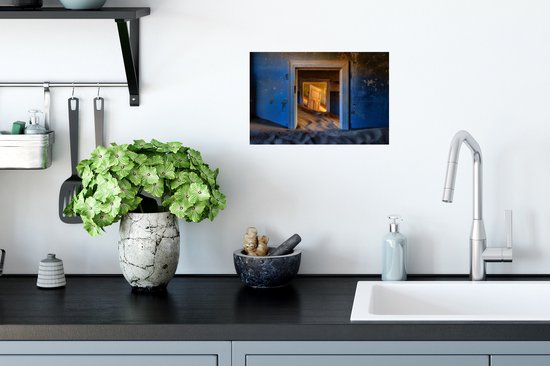 Stickers muraux - Film autocollant - Sable - Blauw - Porte - Architecture - 30x20 cm - Film adhésif - Stickers muraux chambre d'enfant - Papier peint autocollant - Papier peint autocollant - Film autocollant