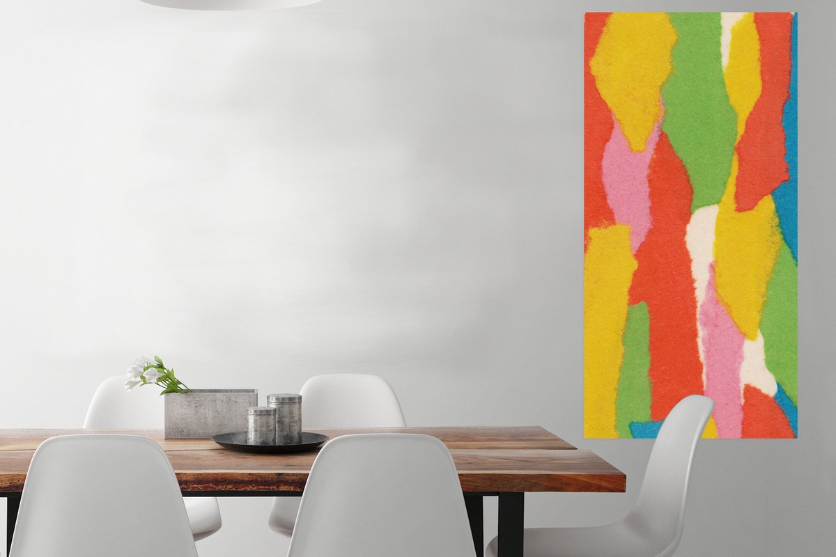 Poster Abstract - Vormen - Collage - Retro - 60x120 cm