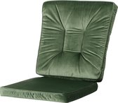 Coussin de Chaise de Madison Velours 46 X 95 Cm Vert 2 Pièces