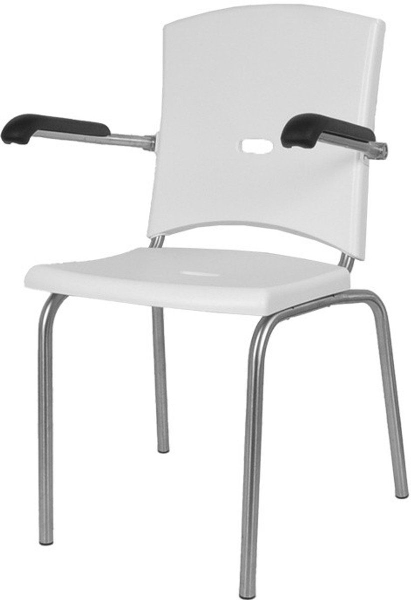 JadaCare Douchestoel met Opklapbare Armleuningen - 480000 - RVS/Wit
