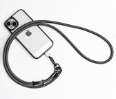 Cordon téléphonique universel - Chaîne téléphonique avec clip - Avec cordon détachable - Cordon de 60 cm - Grijs