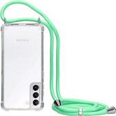 Mobiparts Lanyard Case geschikt voor Samsung Galaxy S21 - Groen Transparant