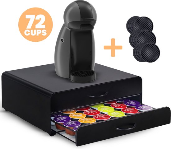 Porte-capsules avec tiroir Dolce Gusto - Porte-gobelet pour 72