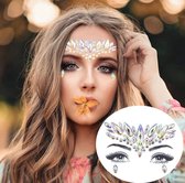 Akyol - Gezichtsjuwelen – gezichtsteentjes – diamantjes – carnaval- plak diamantjes -face jewels -diamantjes voor gezicht -choachella - festival – gezichtsdecoratie-gezicht glitters-festival gezicht glitters tomorrowland – feest- zilver -st