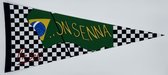 Ayrton Senna - Senna - formule 1 - F1 - Max Verstappen - Senna brazilie - Brazil senna - auto - racen - Vaantje - McLaren motors - Sportvaantje - Wimpel - Vlag - Pennant - 31*72 cm - Ayrton Senna geel - Redbull - Redbull racing - formula1