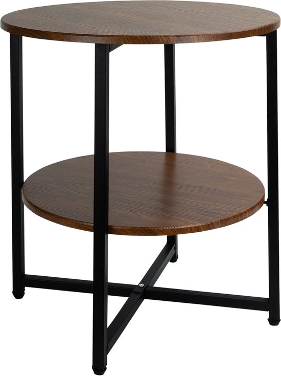 VASAGLE salontafel, bijzettafel voor slaapkamer, met 2 verstelbare metalen gaasplanken, stabiele metalen constructie, LET23X | Nachtkastjes