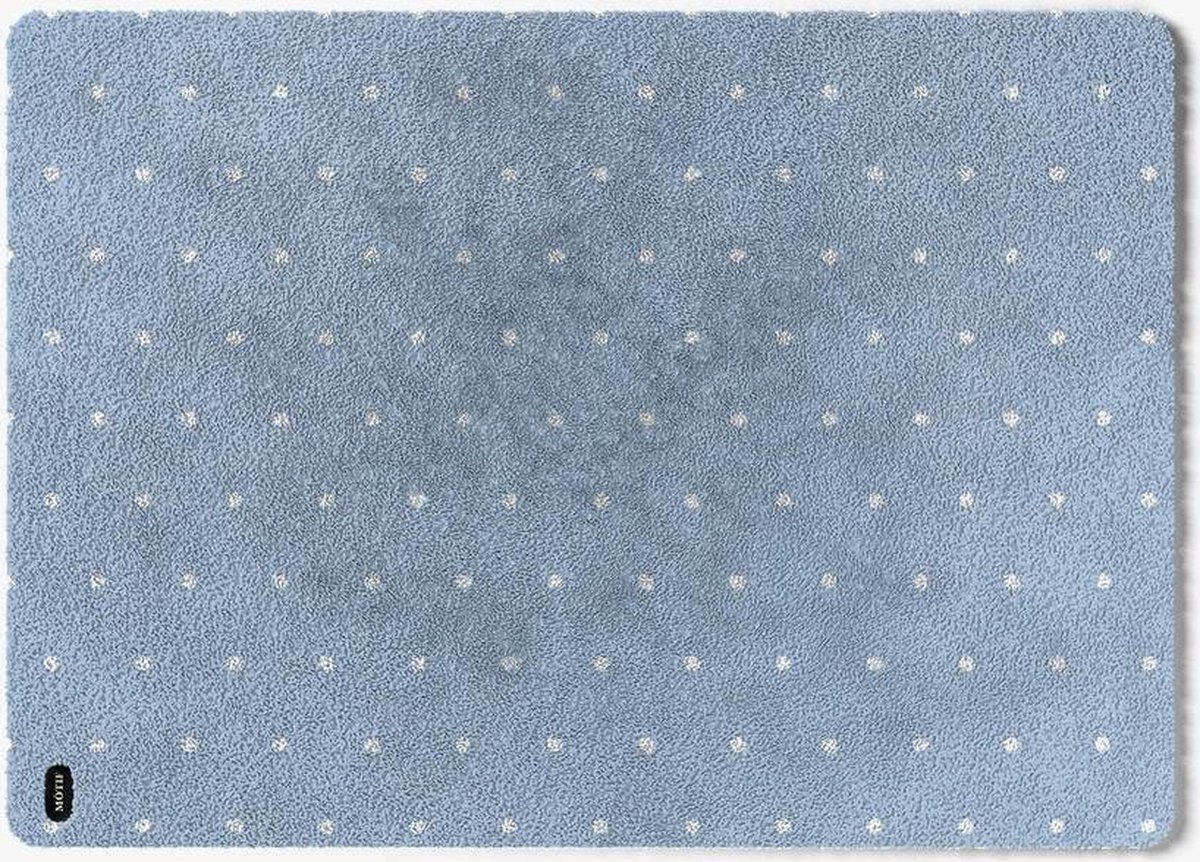 Mótif Points Fumée - Lichtblauwe wasbare deurmat met stippen patroon 85 cm x 115 cm - Deurmat binnen met print