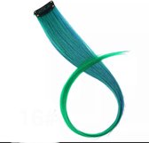 Akyol - Haar extension – blauw/groen haar extension – paars – extension – nep haar – 1 stuk – cadeau – carnaval – synthetisch haar