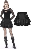 Dark in Love Korte rok -S- Elegant lady lace up frilly Zwart