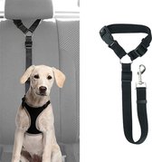 Knaak Ceinture de sécurité pour chien - Ceinture pour chien pour la voiture - Ceinture réglable pour chien - Sécurité pour chien - Laisse pour chien - Zwart