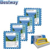 Bestway - Zwembad tegels - 50 cm x 50 cm - 8m² - 32 tegels & WAYS scrubborstel