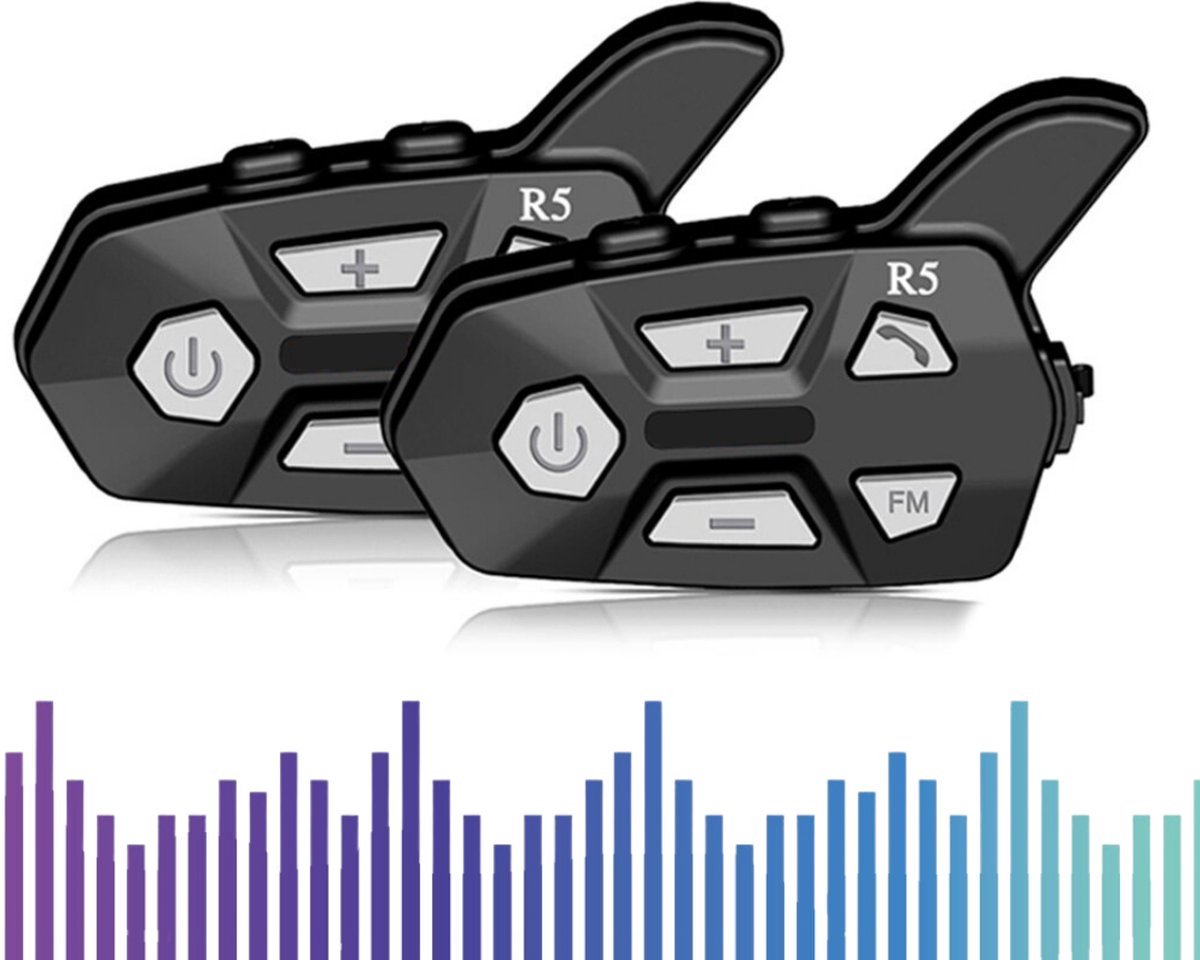 Bolture Bluetooth Intercom Motorhelm - Motorhelm Headset - Intercom Communicatiesysteem Motor Helm - Waterdicht - 2 Stuks