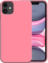 Smartphonica Siliconen hoesje voor iPhone 11 case met zachte binnenkant - Roze / Back Cover geschikt voor Apple iPhone 11