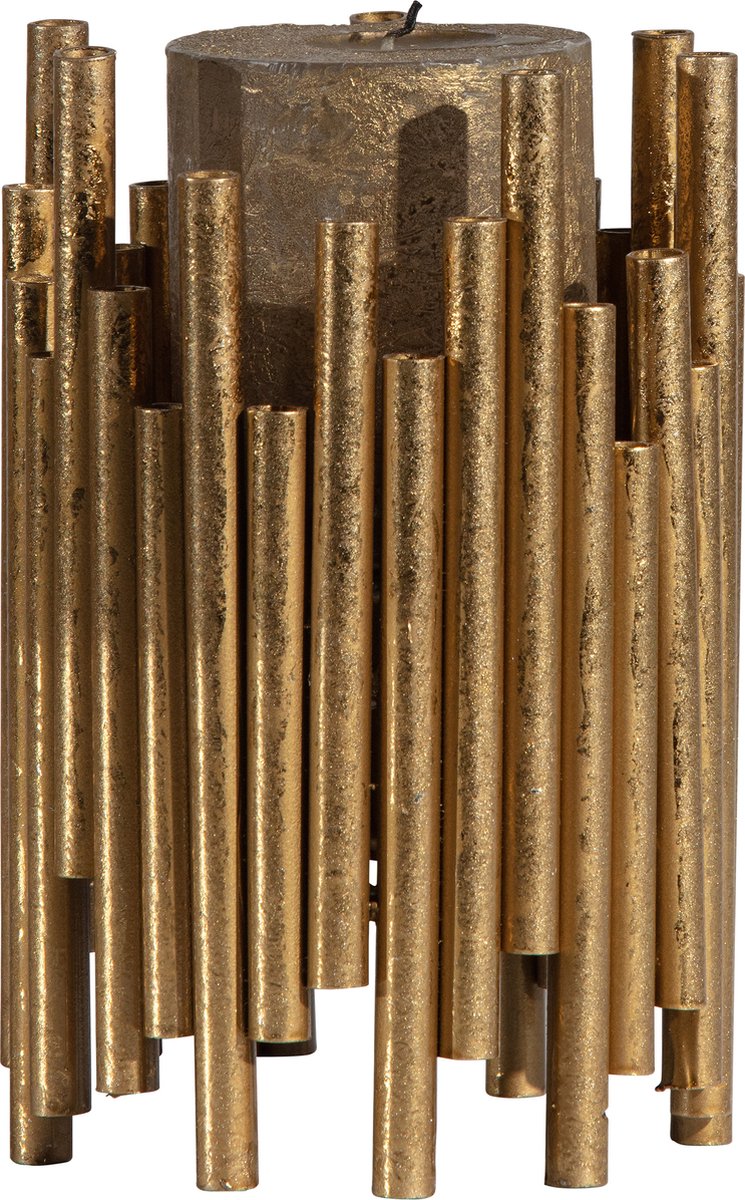 BePureHome Waxinehouder Uneven - Metaal - Antique Brass - 18x12x12