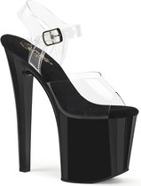 Pleaser - ENCHANT-708 Sandaal met enkelband, Paaldans schoenen - US 5 - 35 Shoes - Zwart
