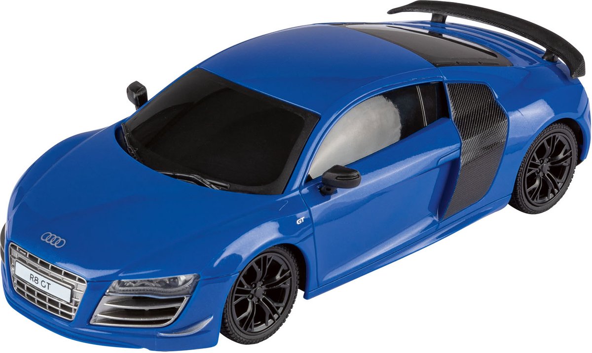 Playtive Bestuurbare Auto Audi R8 GT- Blauw - Schaal: 1:24 - Snelheid: ca. 7 km/u - Aanbevolen leeftijd: vanaf 6 jaar - Met oplichtende koplampen bij het vooruit rijden - Rijduur: ca. 40 minuten - 