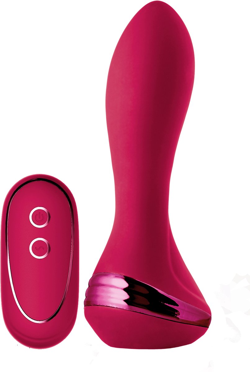 Goedkoopste Dream Toys - Opblaasbare anaalvibrator Isabella met afstandsbediening - Rood