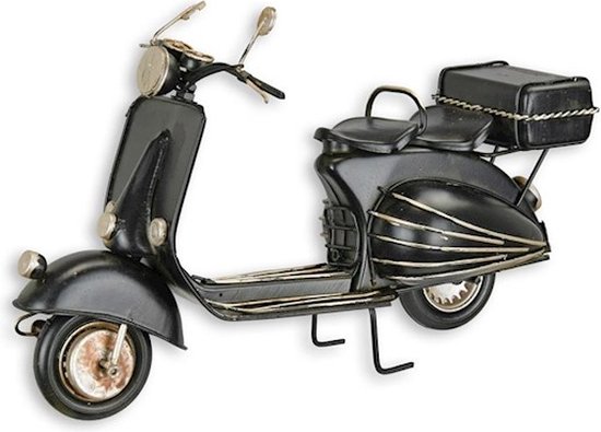 MadDeco - klassieke - zwarte - scooter - 28x11x15 cm