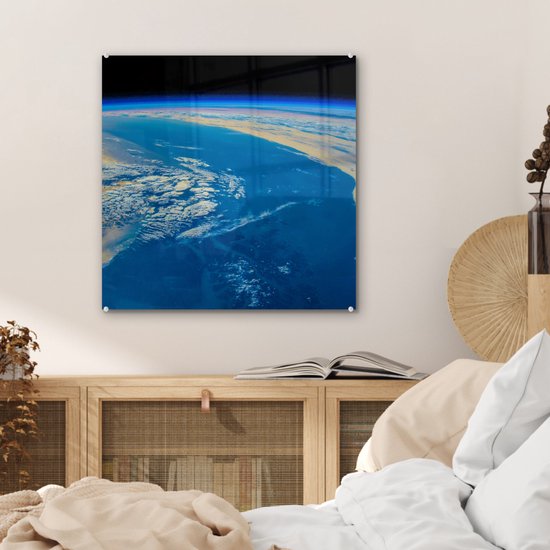 Peinture sur Verre - Terre - Espace - Ciel - 50x50 cm - Peintures sur Verre Peintures - Photo sur Glas