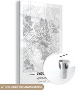 MuchoWow® Peinture sur verre 100x150 cm - Peinture sur verre acrylique - Plan de la ville de Zwolle - Photo sur verre - Peintures - Carte