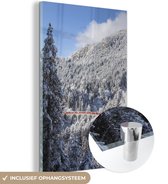 MuchoWow® Peinture sur Verre - Alpes - Voie Ferrée - Neige - 120x180 cm - Peintures sur Verre Acrylique - Photo sur Glas