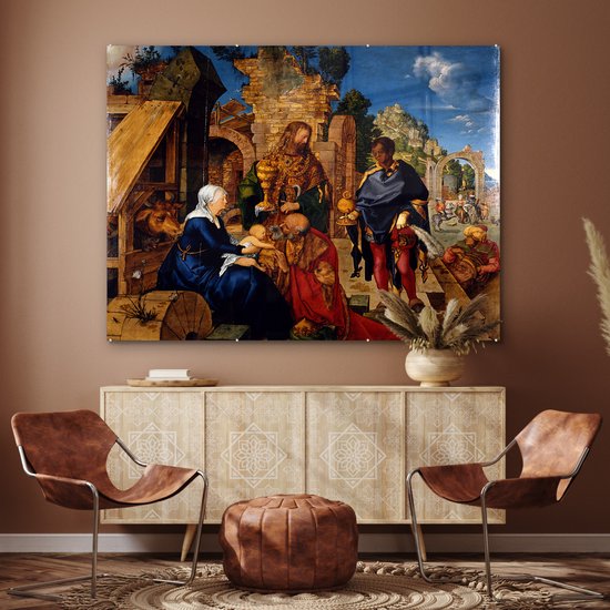 MuchoWow® Peinture sur verre 160x120 cm - Peinture sur verre acrylique - Adoration des Mages - peinture d' Albrecht Dürer - Photo sur verre - Peintures
