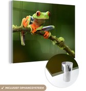 MuchoWow® Peinture sur verre 160x120 cm - Peinture sur verre acrylique - Grenouille - Reptiles - Oeil - Photo sur verre - Peintures