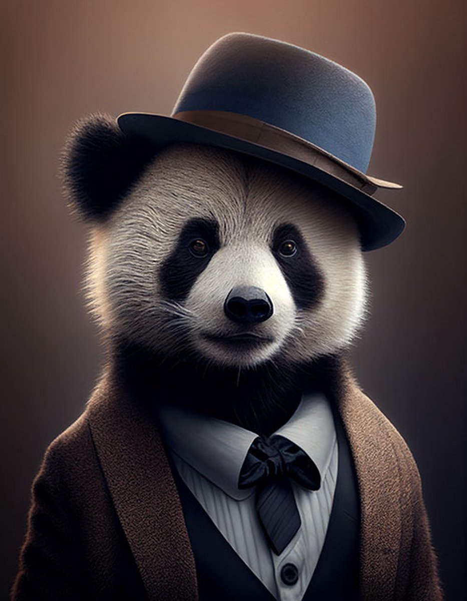 AI - Woondecoratie - Poster - Dieren - Panda - Pak - 2 - 50 x 70 cm