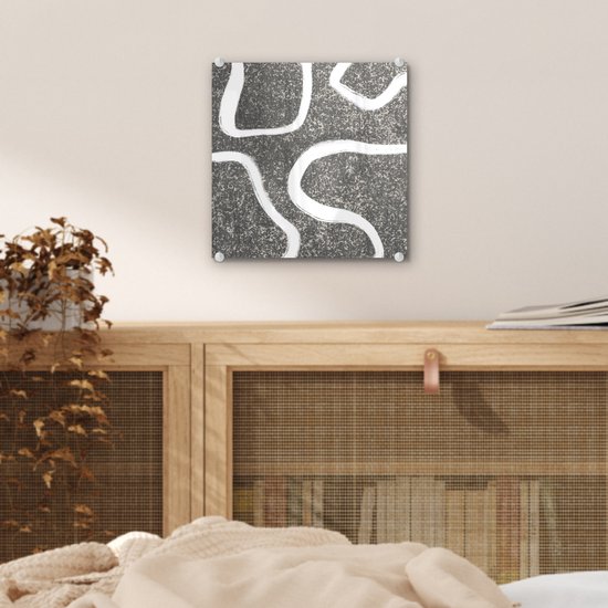 MuchoWow® Peinture sur verre 20x20 cm - Peinture sur verre acrylique - Abstrait - Minimalisme - Design - Photo sur verre - Peintures