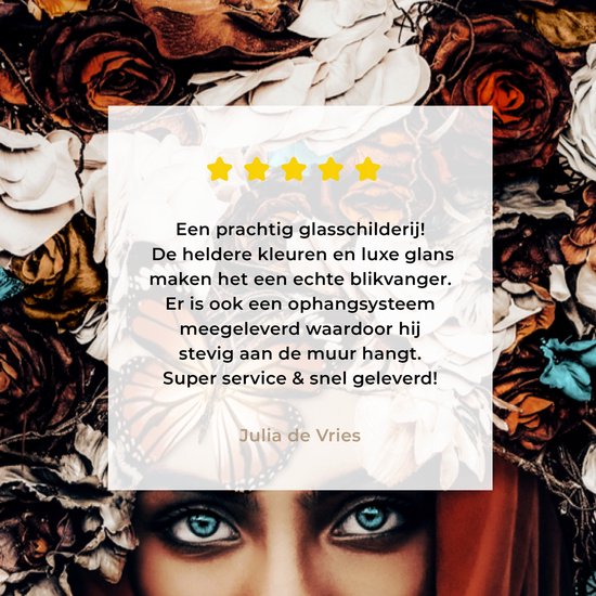 Peinture sur Verre - Fleurs - Papillon - Femmes - Foulard - 20x30 cm - Peintures sur Verre Peintures - Photo sur Glas