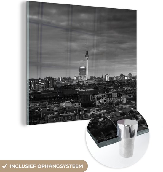 MuchoWow® Glasschilderij 50x50 cm - Schilderij acrylglas - Stad - Berlijn - Urban - Foto op glas - Schilderijen
