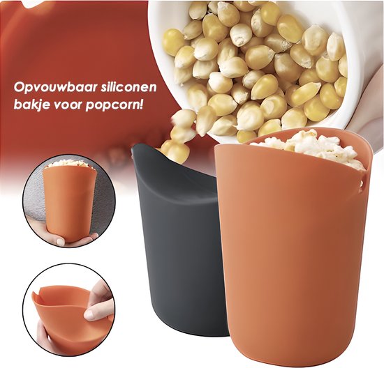 Heuts Goods - Siliconen Popcorn bakjes - Popcorn Maker - Popcorn - Popcorn Emmer - Popcorn Bak - Popcorn bakjes siliconen - Inklapbaar - Magnetron Bestendig - Vaatwasserbestendig – Rood