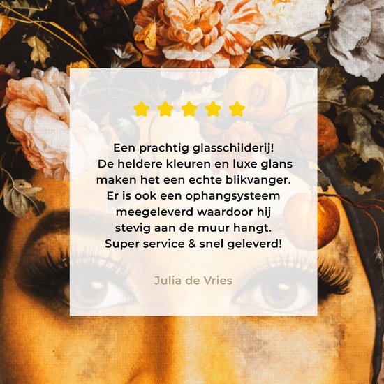 Peinture sur verre - Femmes - Fleurs - Peinture - 60x90 cm - Peintures Plexiglas