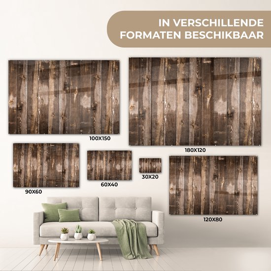 MuchoWow® Peinture sur Verre - Planches - Bois - Wood - 30x20 cm - Peintures sur Verre Acrylique - Photo sur Glas